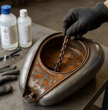 Sådan renser du rust ud af en motorcykel brændstoftank